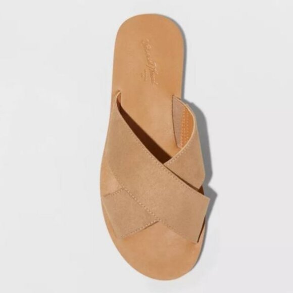 Women's Anabeth Woven Cross-band Slide Sandals - Universal Thread Tan 9.5 - Picture 2 of 4